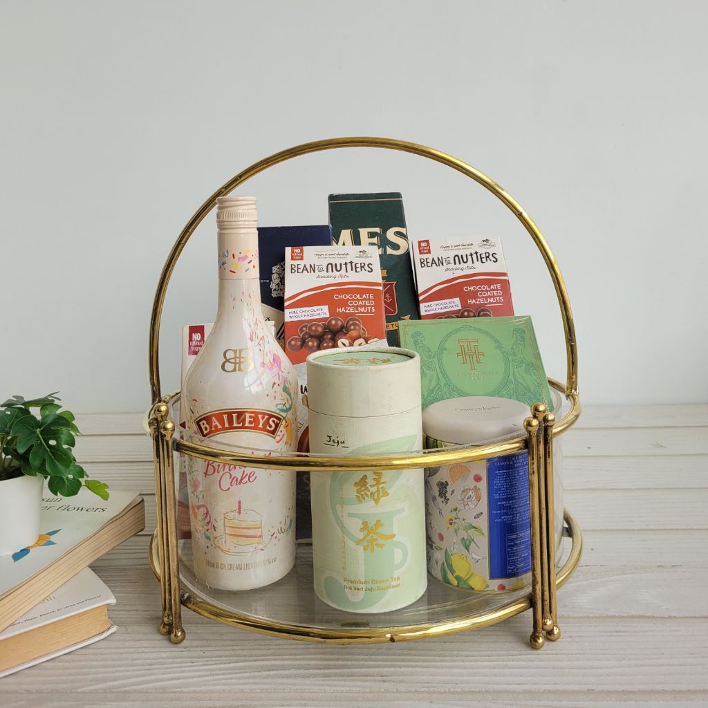 Floret Round Brass Basket