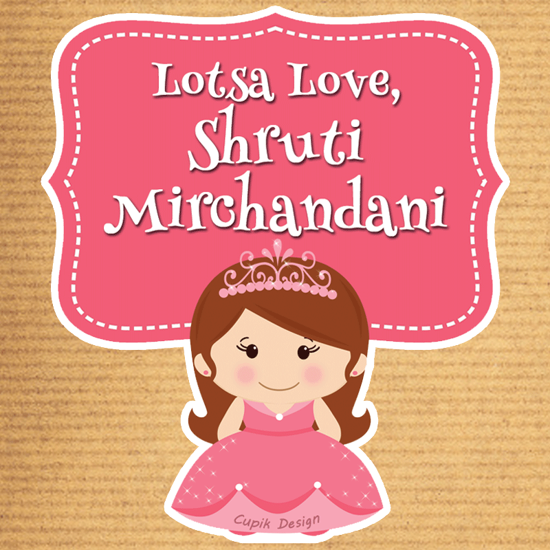 Personalised Princess Shaped Gift Stickers