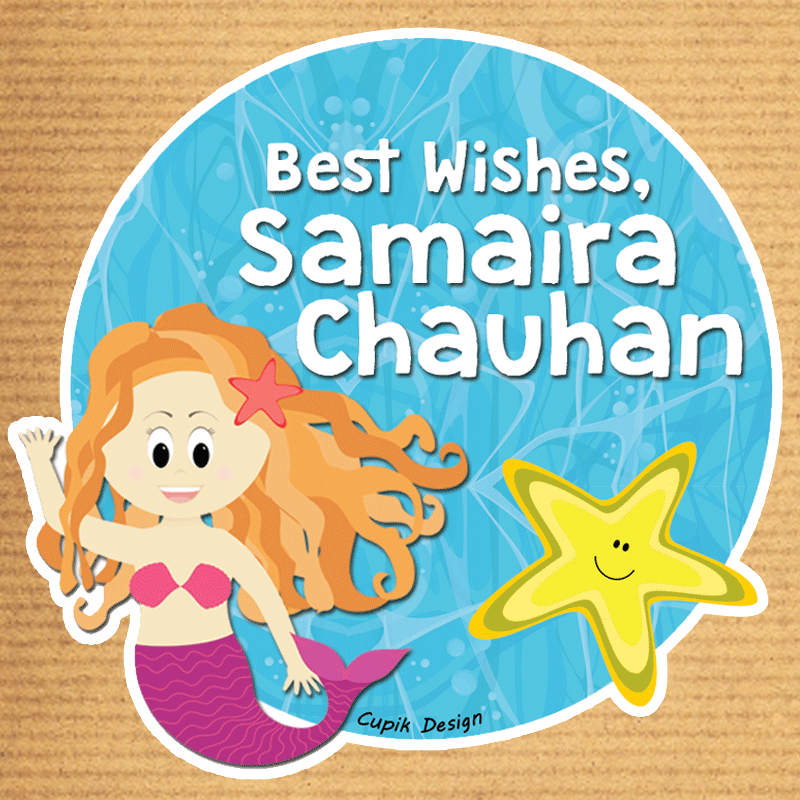 Personalised Mermaid Shaped Gift Stickers