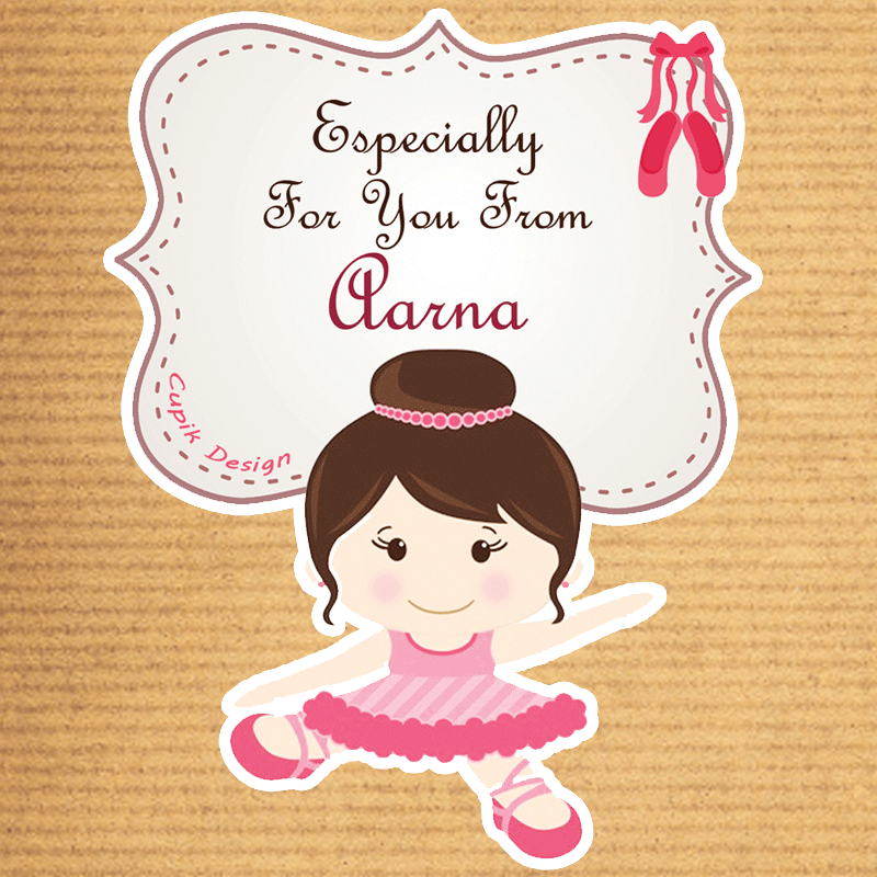 Personalised Ballerina Shaped Gift Stickers