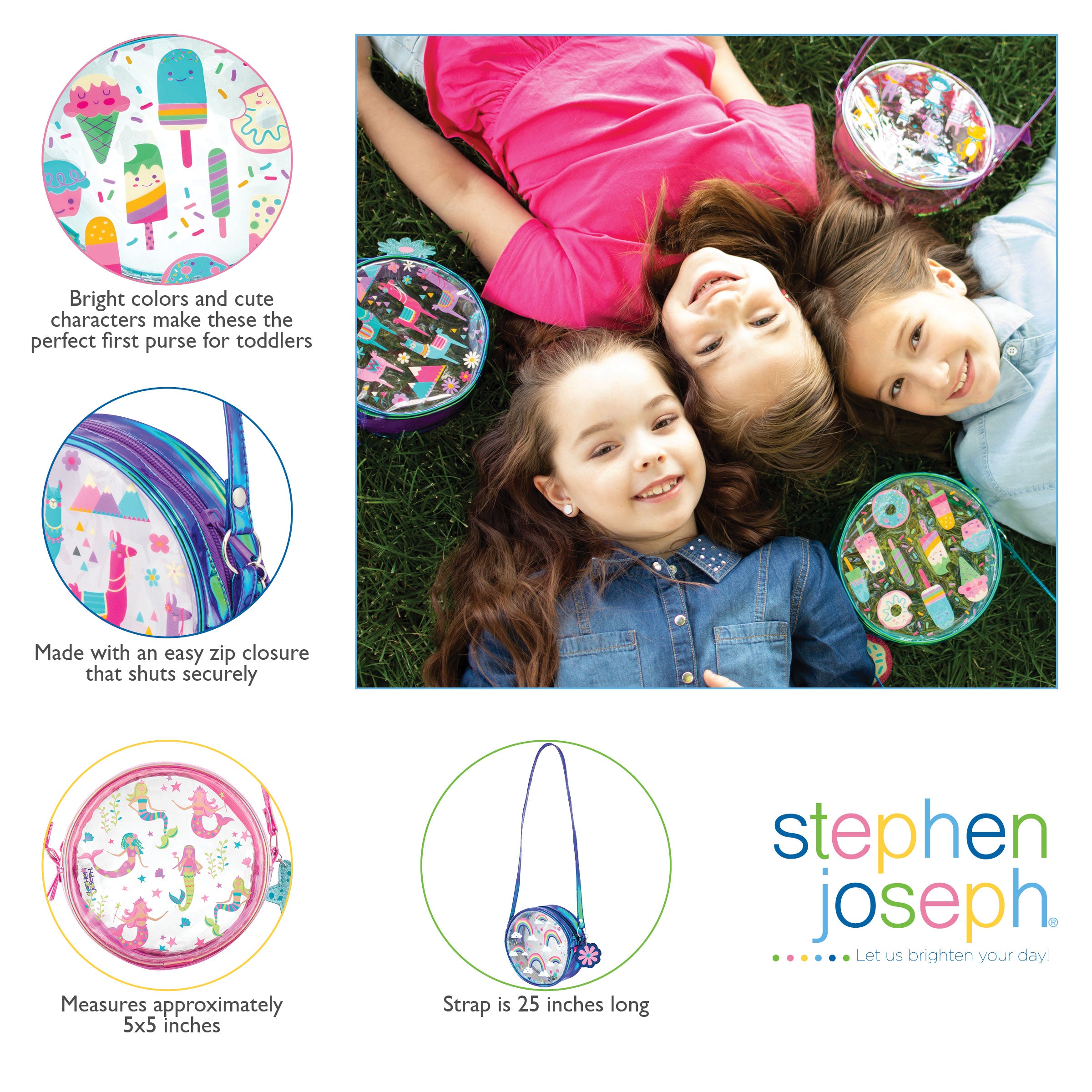 Stephen Joseph Clear/Iridescent Crossbody Purse - Rainbow