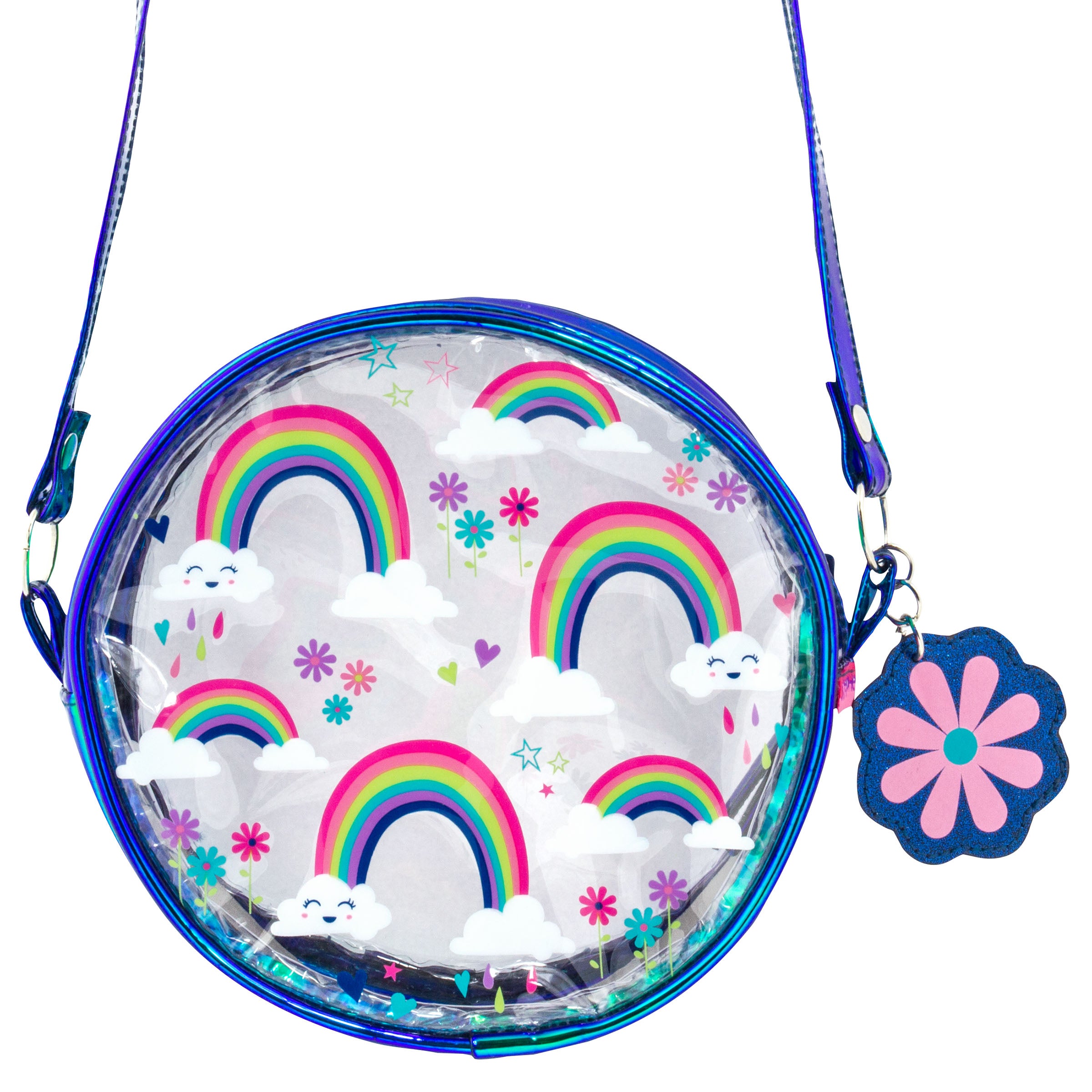Stephen Joseph Clear/Iridescent Crossbody Purse - Rainbow