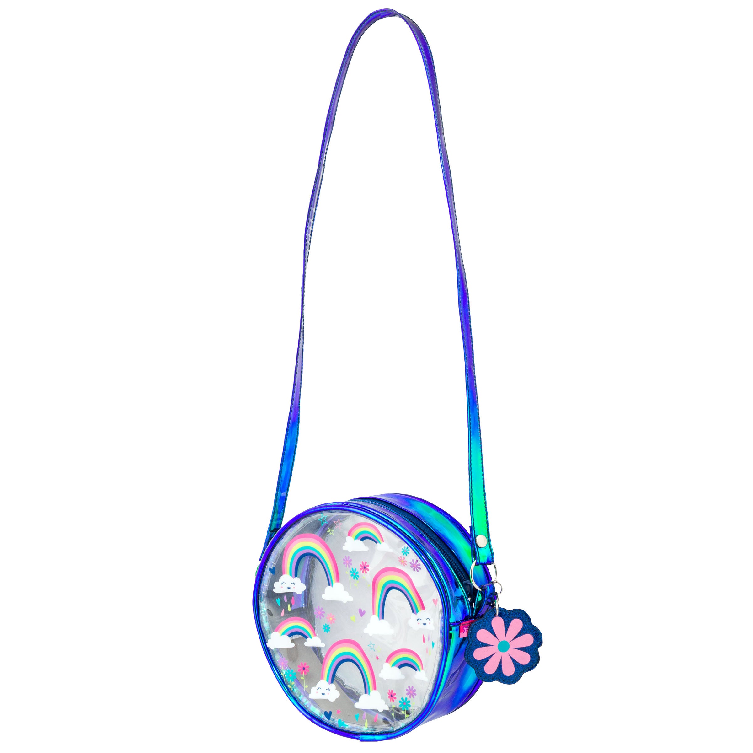 Stephen Joseph Clear/Iridescent Crossbody Purse - Rainbow