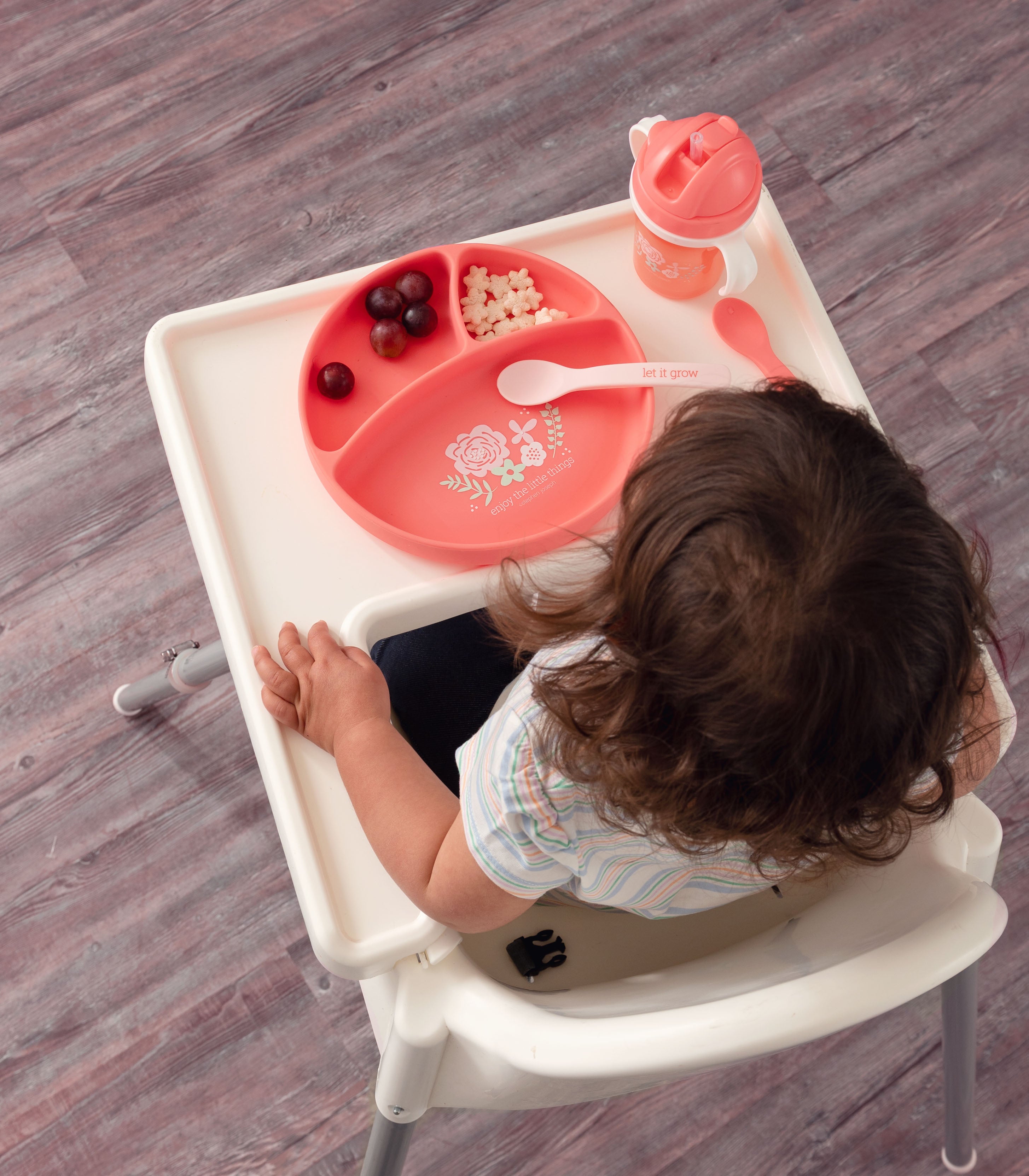 Silicon Baby Plate Coral Flower