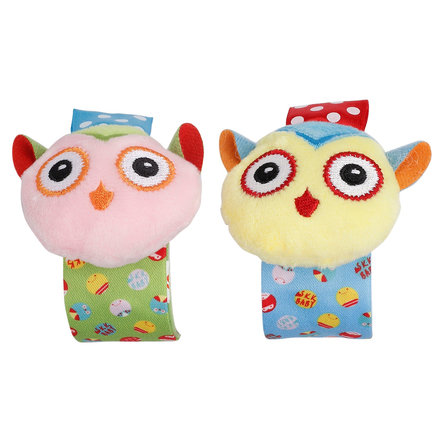 Baby Moo Owls In Love Multicolour Set of 2 Wrist Rattle