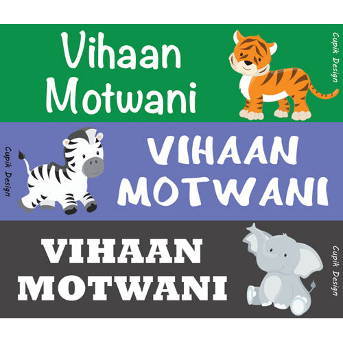 Name Stickers - Animal, Set of 45