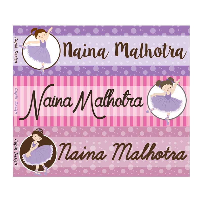 Name Stickers - Ballerina, Set of 45