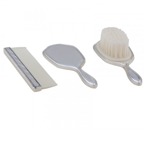 Frazer & Haws 92.5 Silver Plated Child's Dresser Set of 3 - Plain