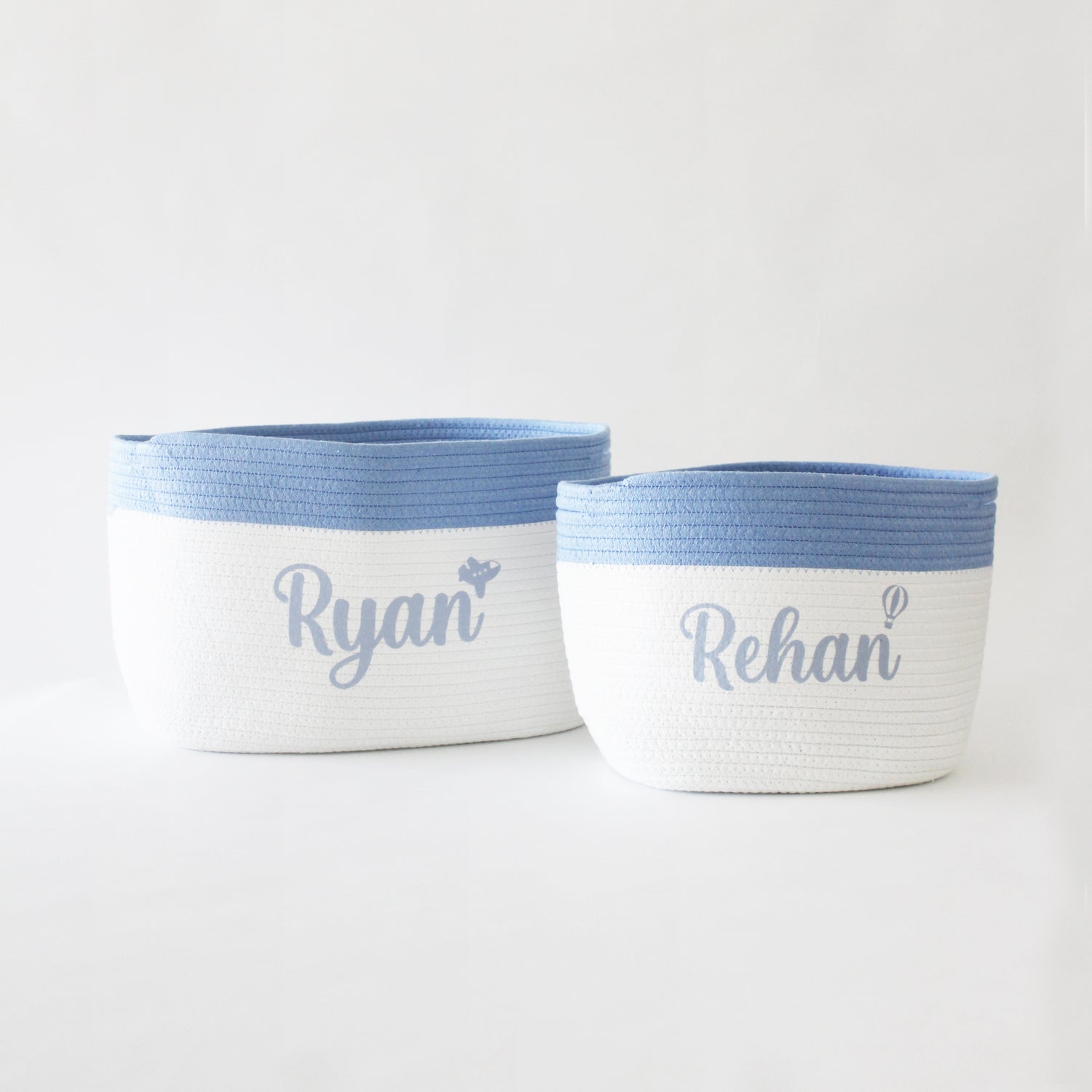 Personalized Storage Basket - Set of 2 - Blue