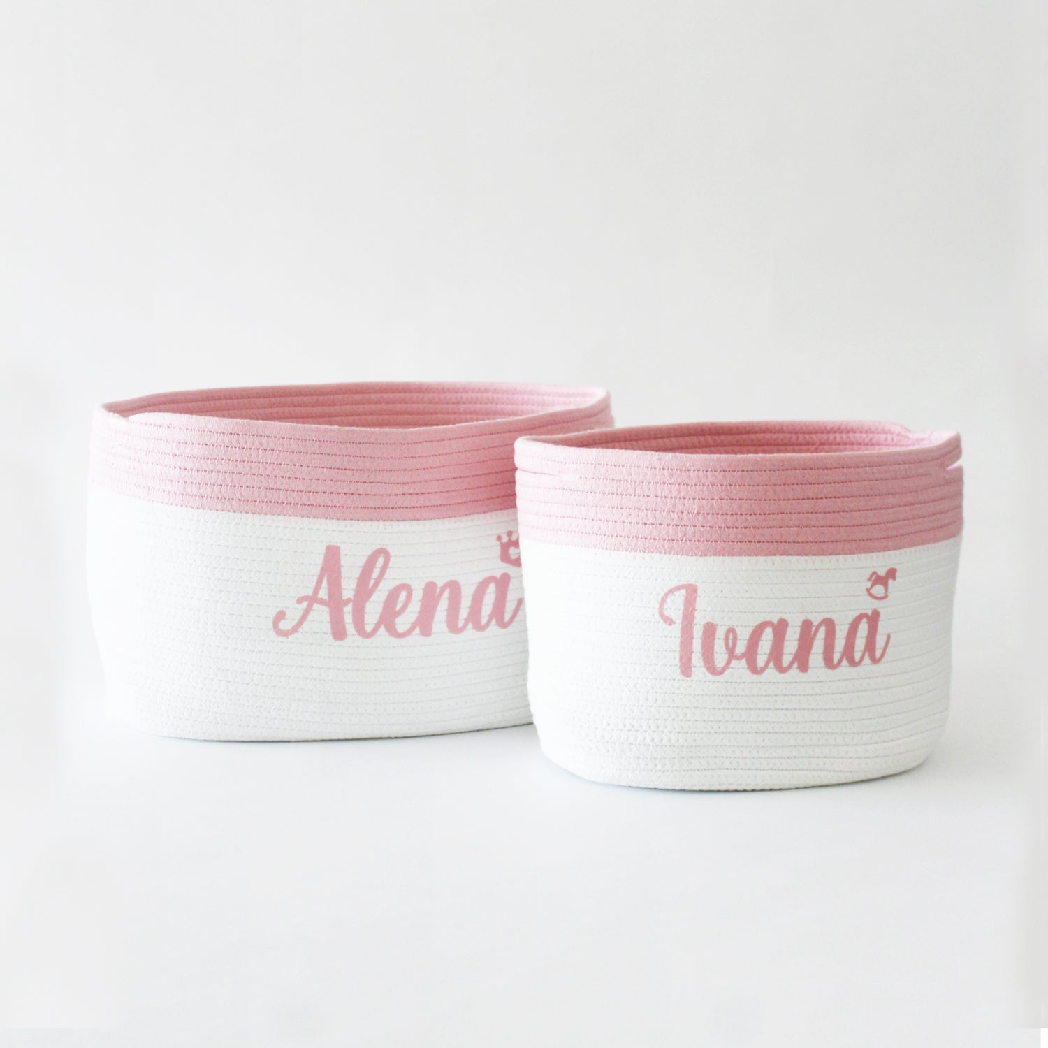 Personalized Storage Basket - Set of 2 - Pink