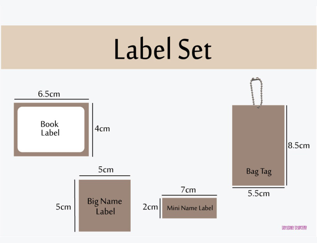 Label Set - Mermaid, 146 labels and 2 bag tags