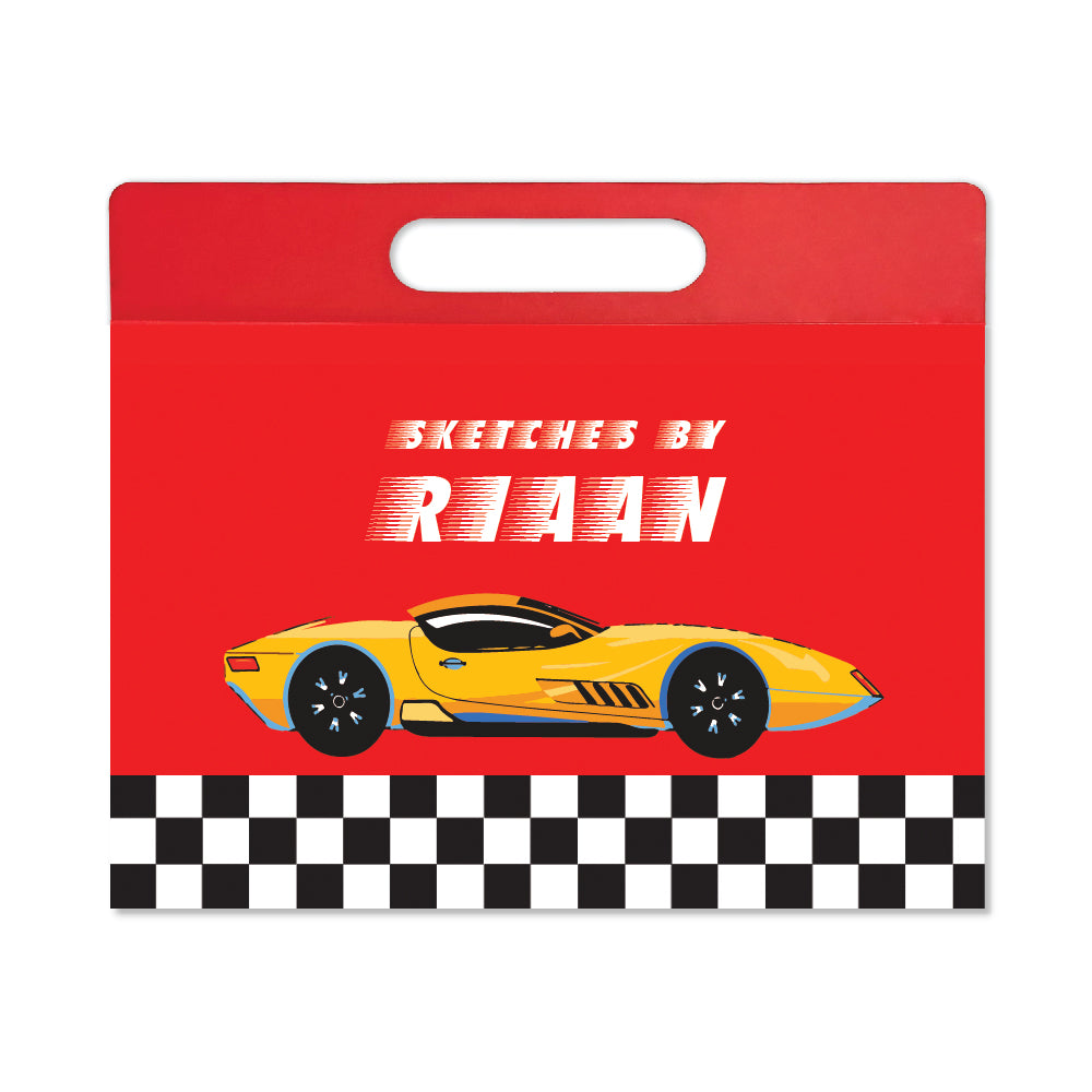 Personalised Travel Sketch Pad - Racing Car