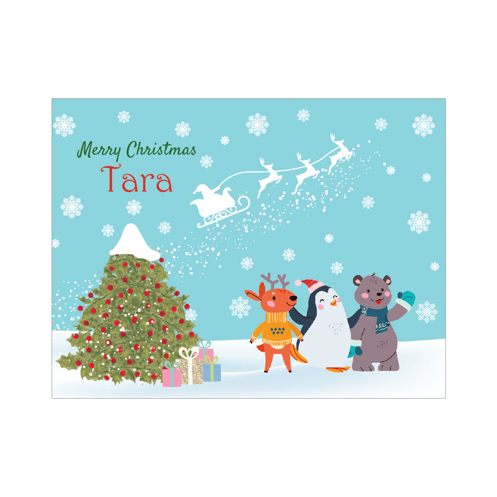 Personalised Sketch Book & Crayon Set - Blue Christmas