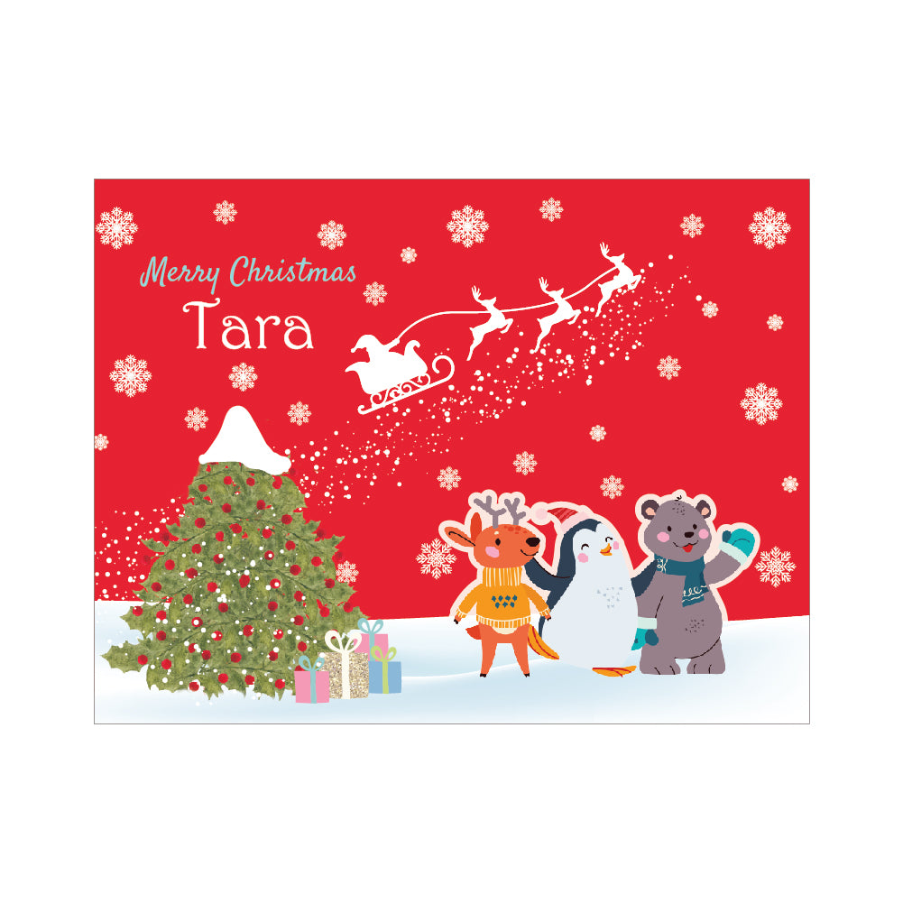 Personalised Sketch Book & Crayon Set - Red Christmas