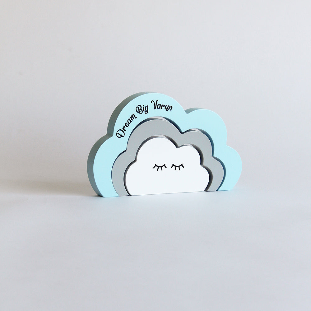 Personalised Sleepy Clouds, Blue