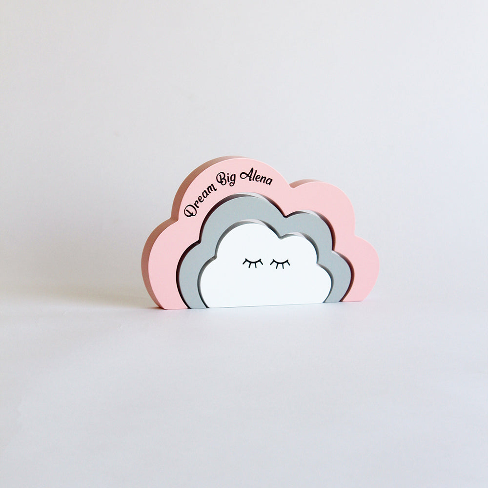 Personalised Sleepy Clouds, Pink