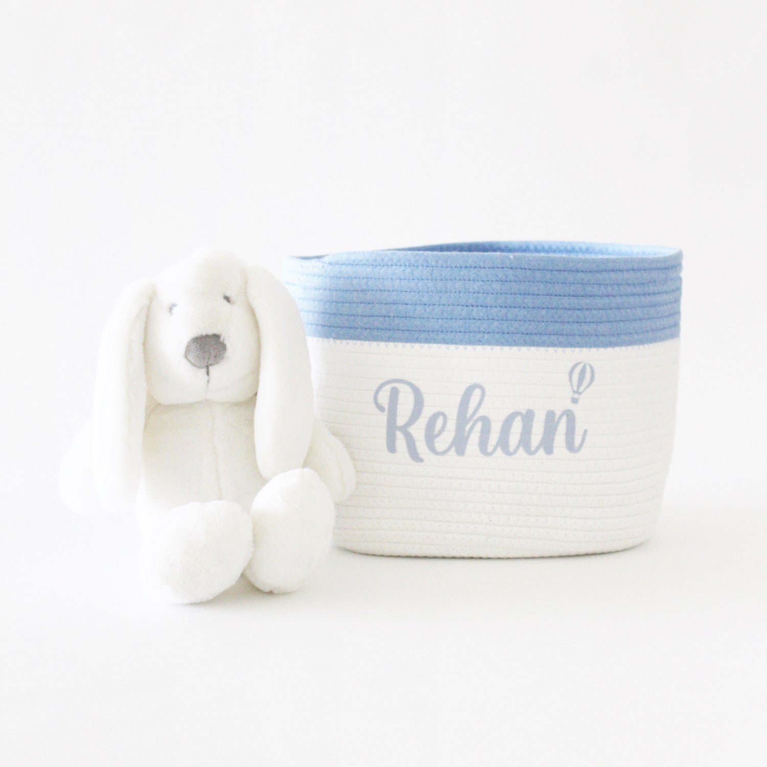 Personalized Storage Basket - Cursive - Blue- Small, Medium