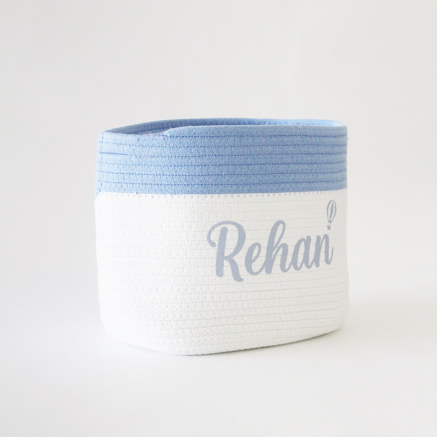 Personalized Storage Basket - Cursive - Blue- Small, Medium