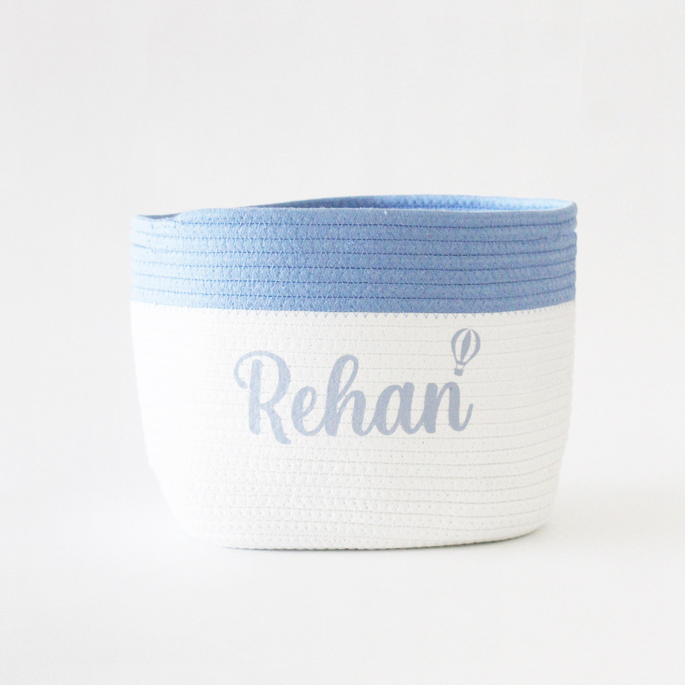 Personalized Storage Basket - Cursive - Blue- Small, Medium