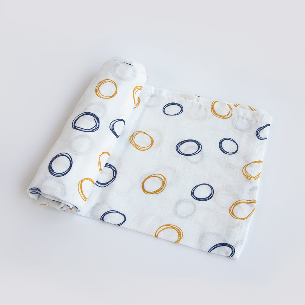 Dino Friend & Doodle Circles - Organic Luxury Swaddles Set