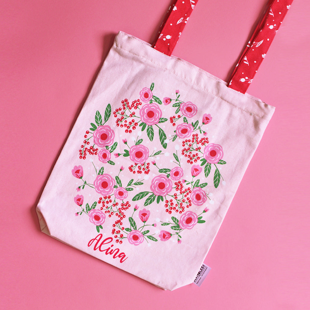 Cotton Canvas Tote Bag with Zippered Closure Reusable Shopping