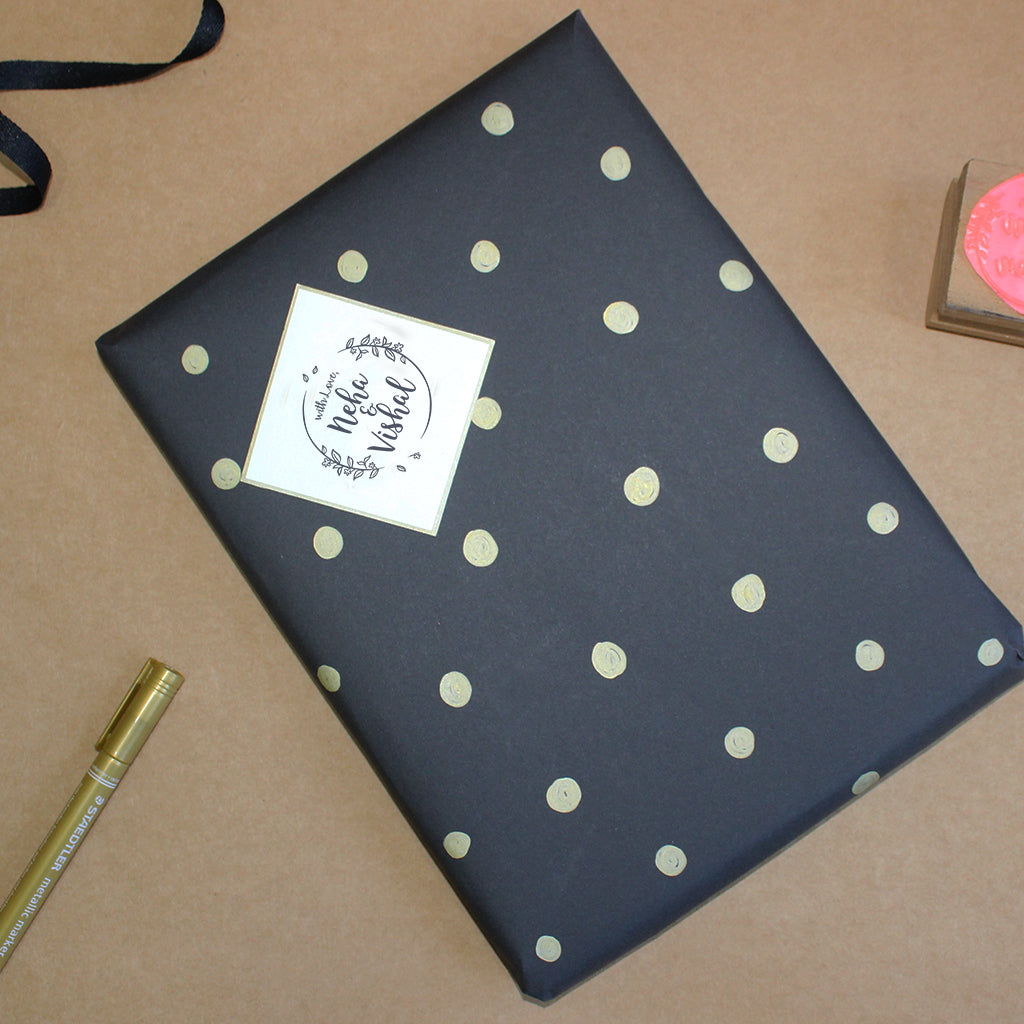 Personalised Wooden Text Stamp With Stamp Pad - Floral Fringe