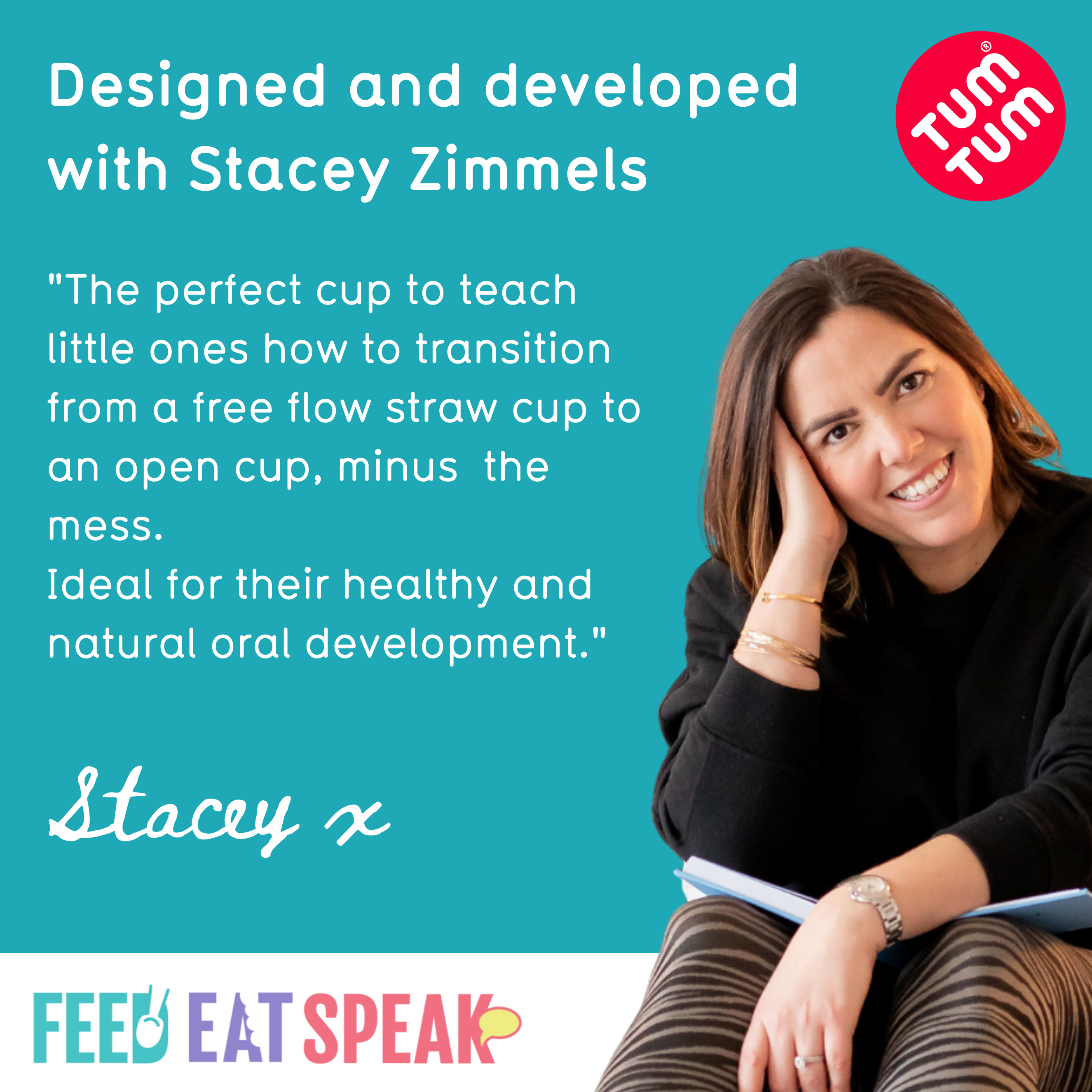 TUM TUM 3 way Baby Trainer Cup, Designed with Feeding & Swallowing Specialist Speech Therapist, 180ml, Blue