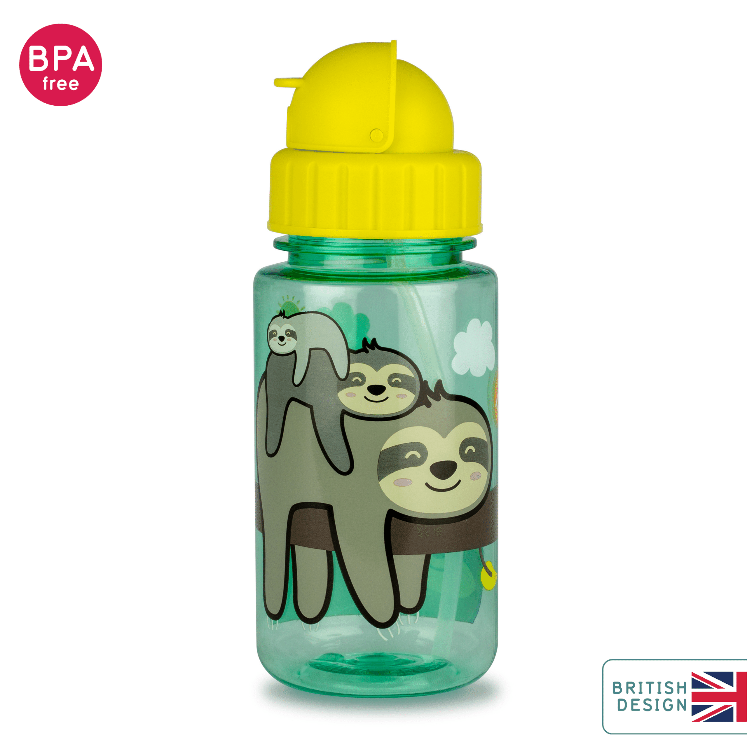 TUM TUM Flip Kids Water Bottle, 400ml, Stanley Sloth