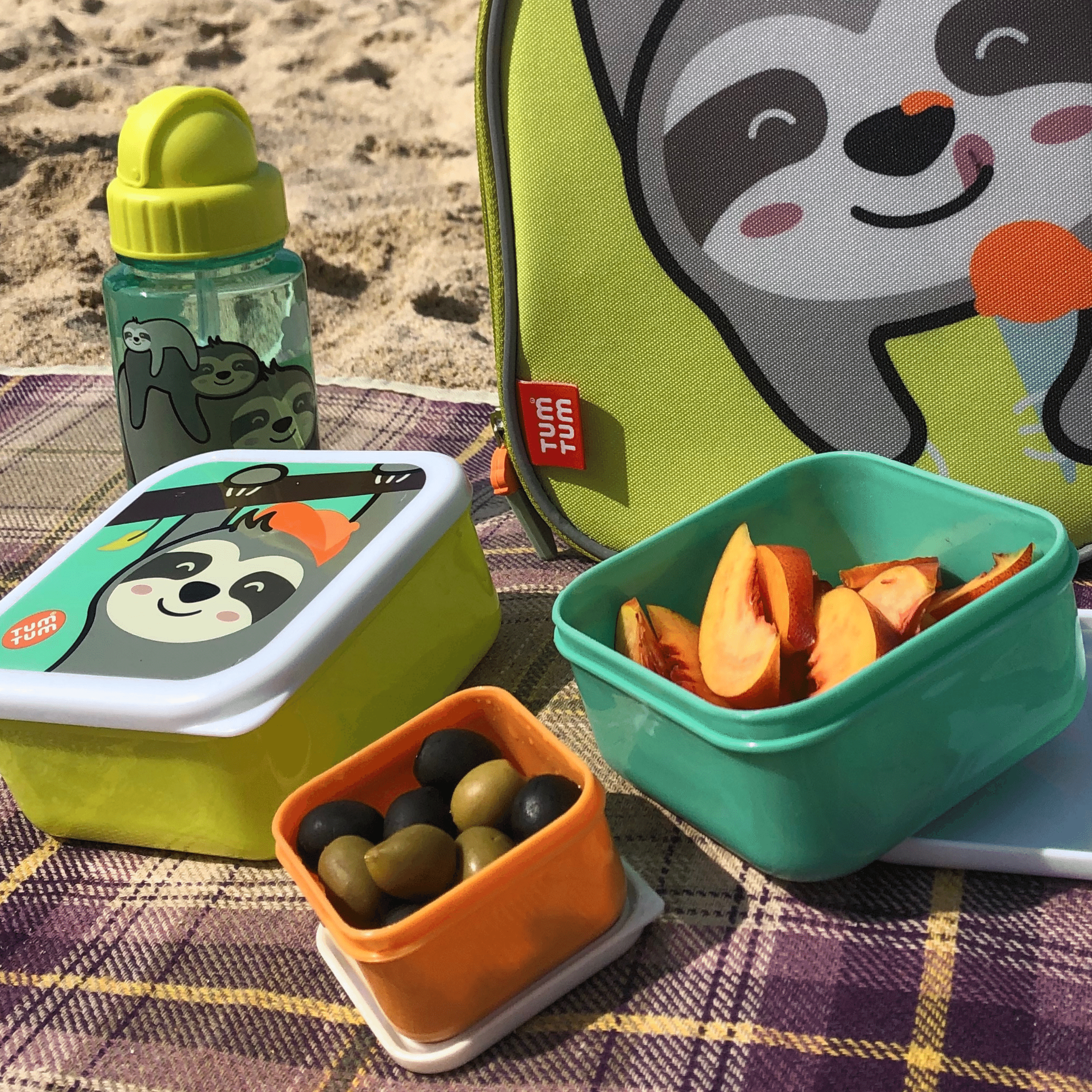 TUM TUM Flip Kids Water Bottle, 400ml, Stanley Sloth