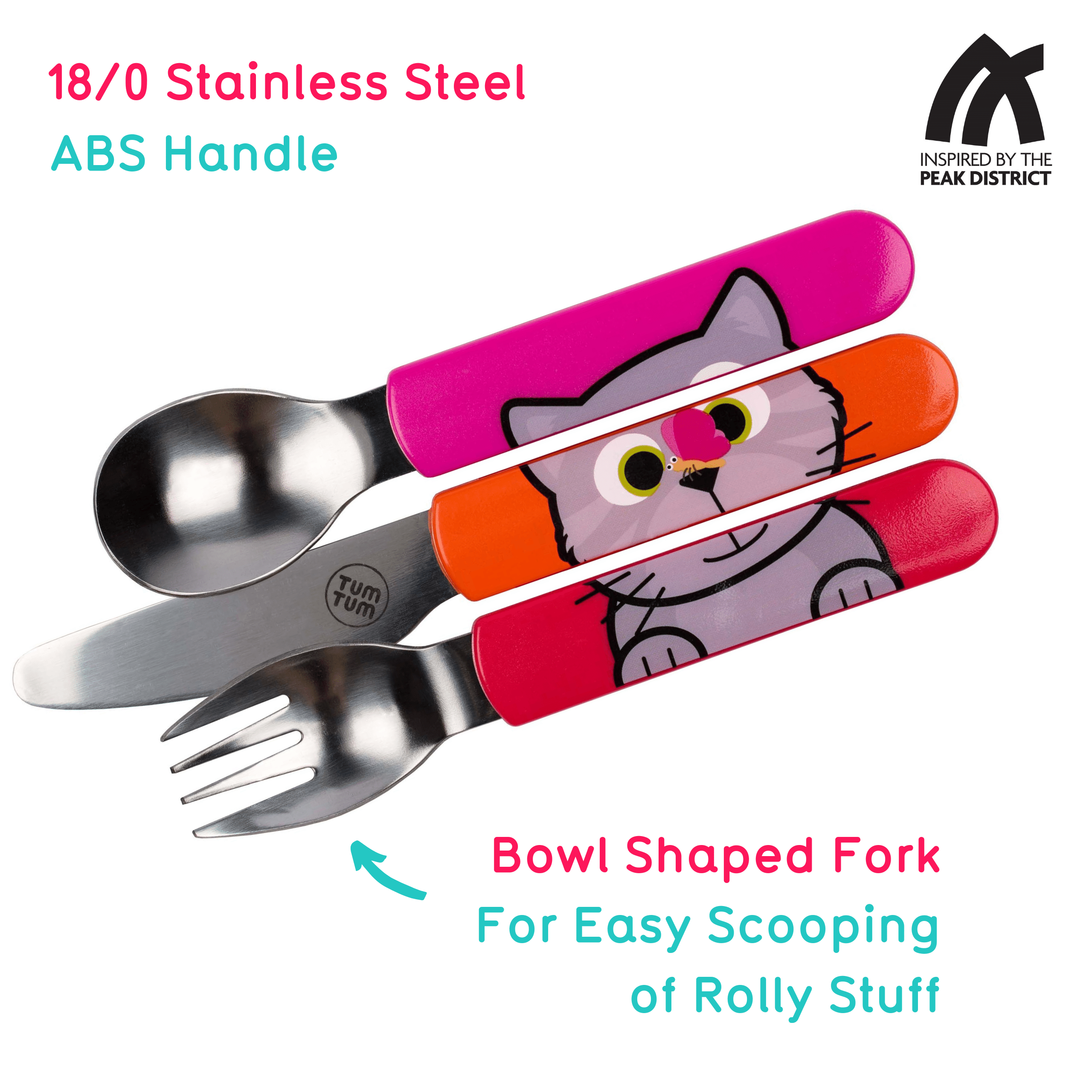 TUM TUM Easy Scoop Children's Cutlery Set With Travel Case - Bluebell