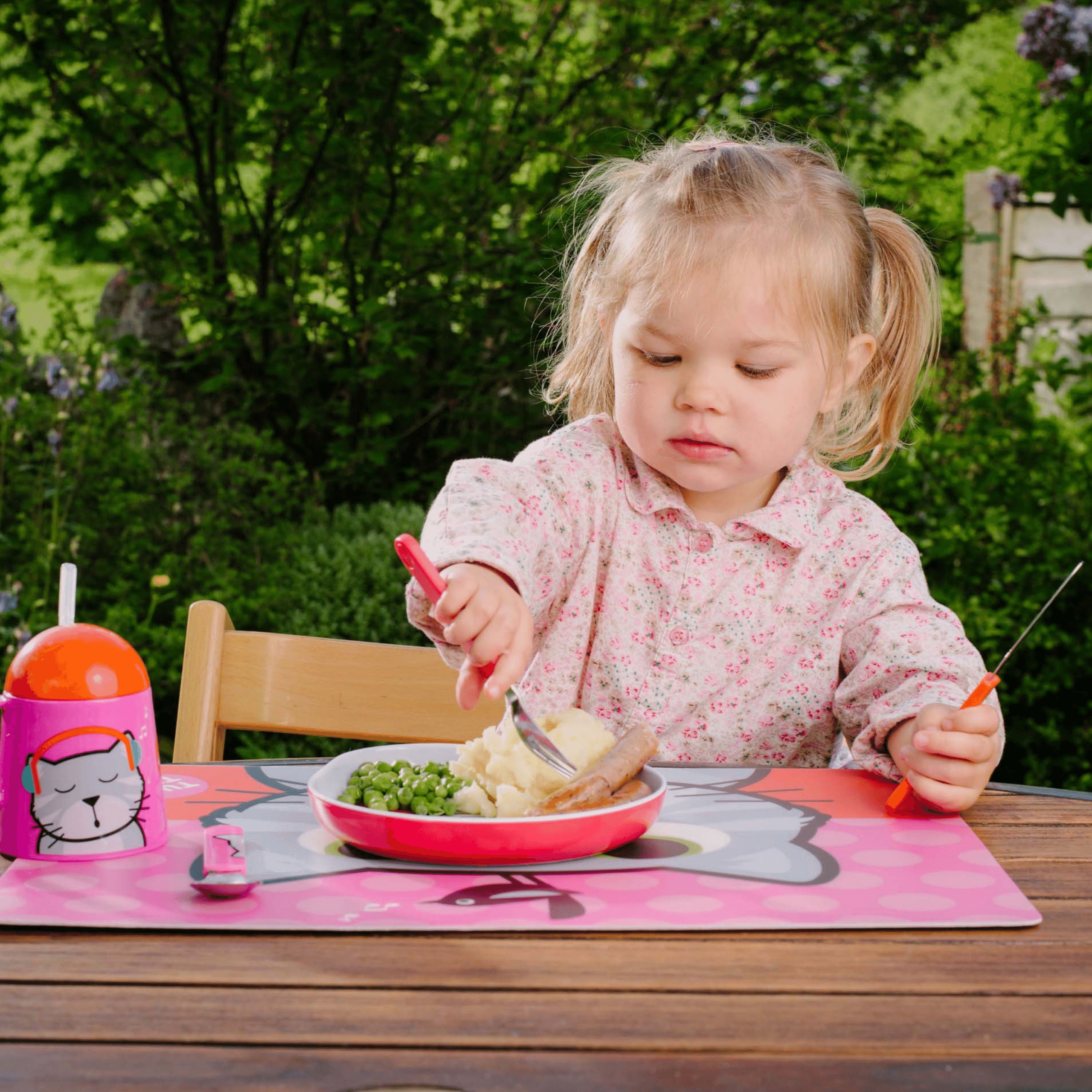 TUM TUM Easy Scoop Children's Cutlery Set With Travel Case - Bluebell