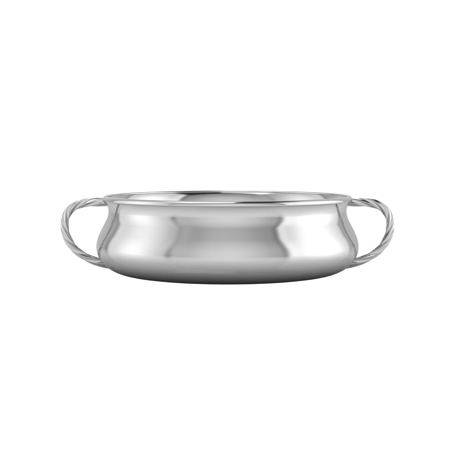 Silver Plated Twisted Handle Porringer
