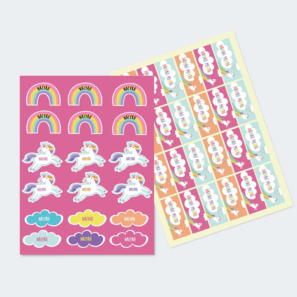 Unicorn & Rainbow - Sticker-Sheet-Set- Of-2-1