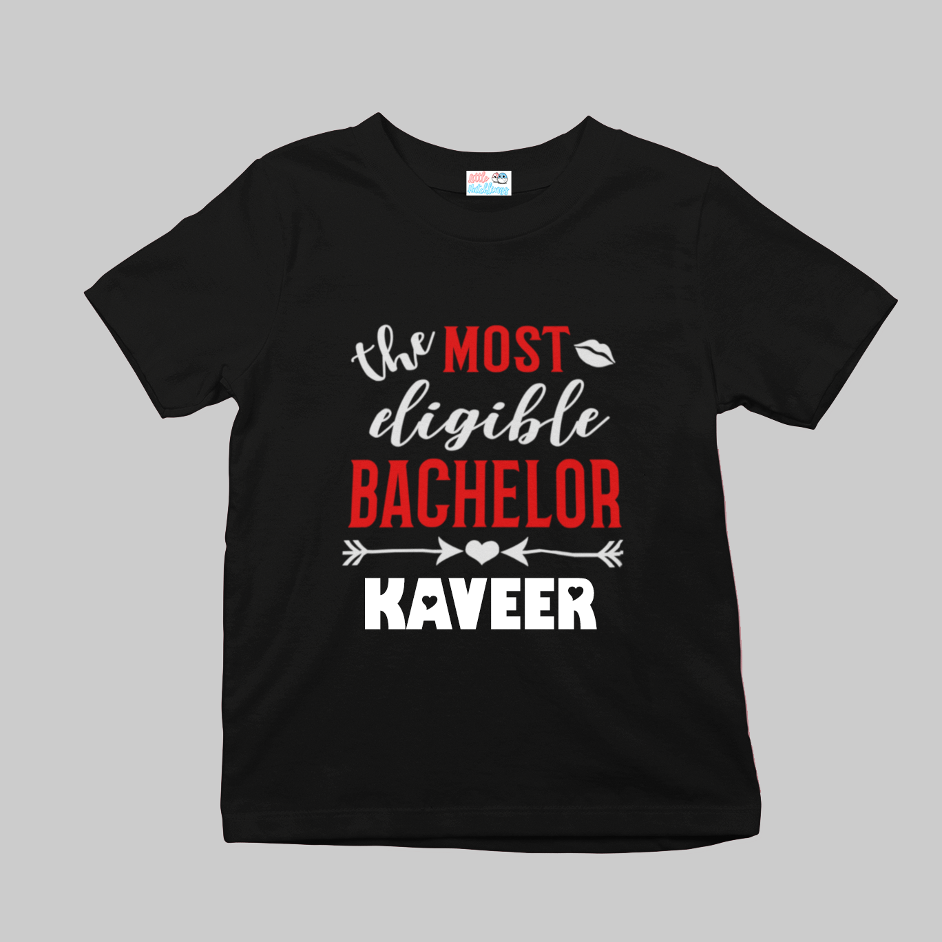 Most Eligible Bachelor Personalised Valentine Day Black Tshirt / Onesie / Romper