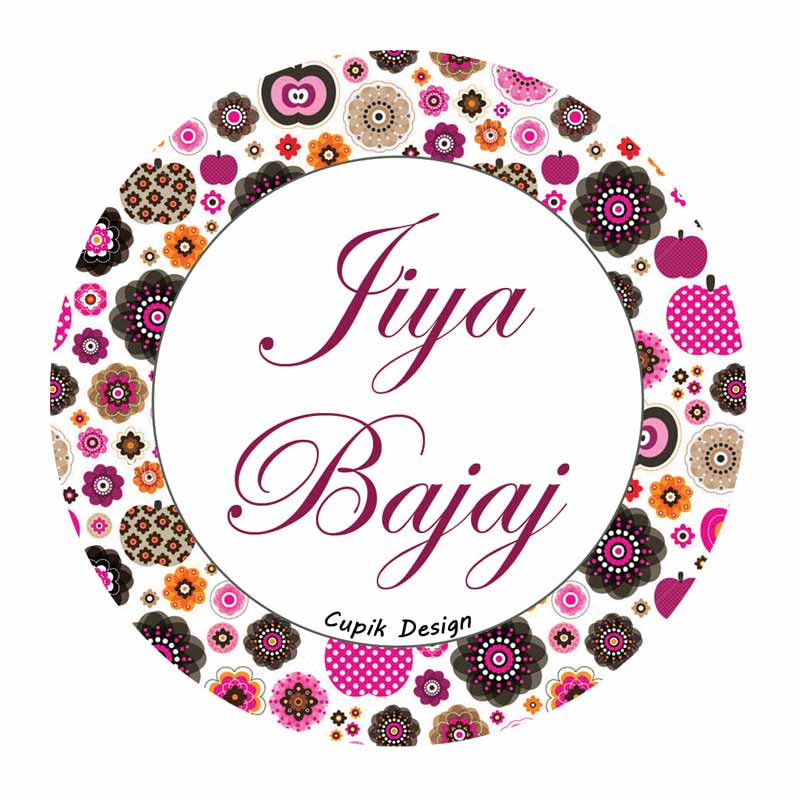 Personalised Pink & Black Floral Waterproof Stickers (Round)