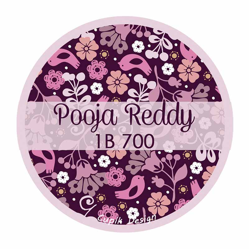 Personalised Pink Floral Waterproof Stickers (Round)