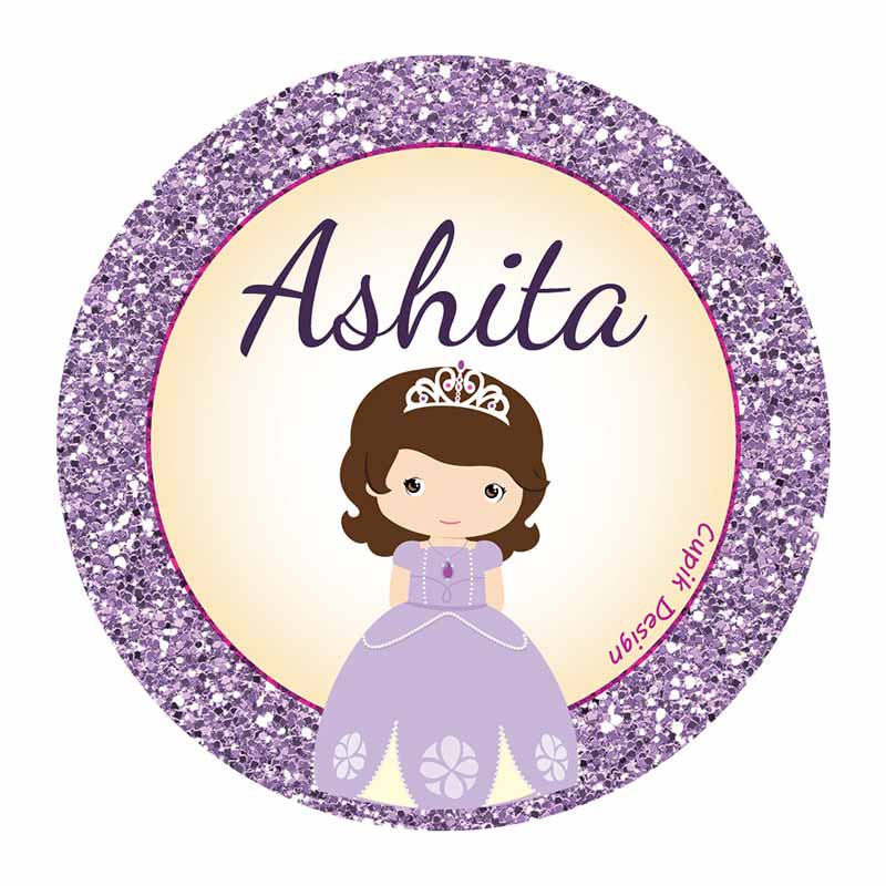 Personalised Sophia Waterproof Stickers (Round)