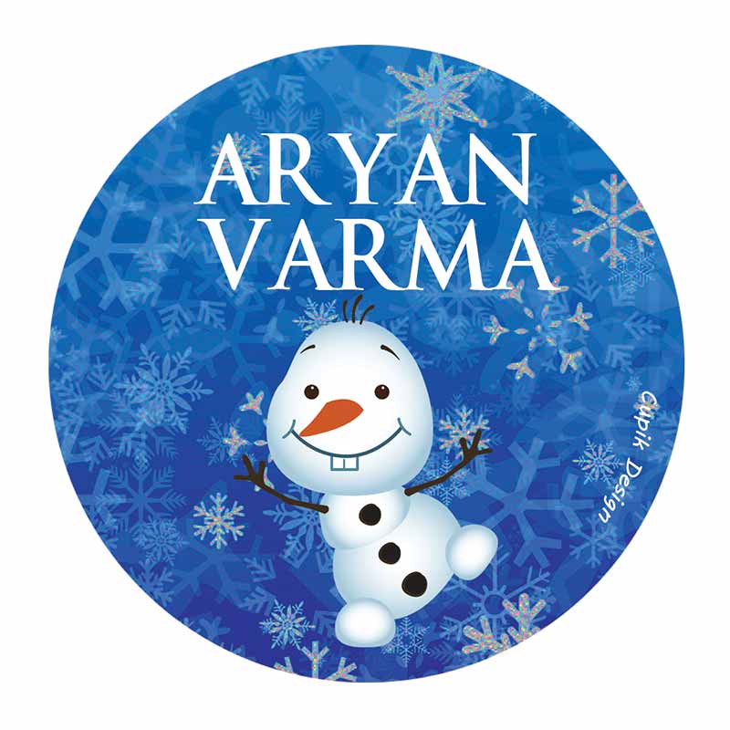 Personalised Olaf Waterproof Stickers (Round)