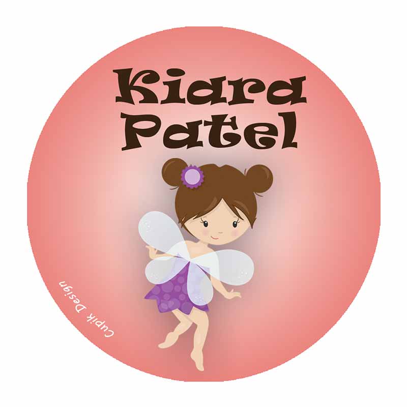 Personalised Woodland Fairy Waterproof Stickers (Round)