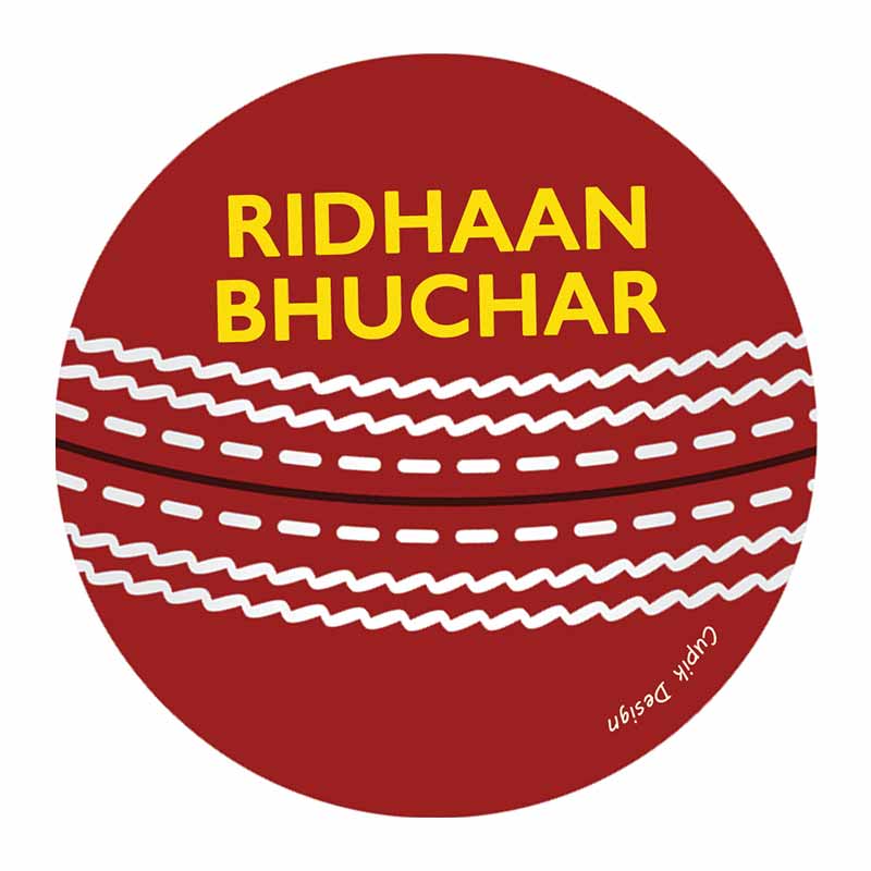 Personalised Cricket Waterproof Stickers (Round)