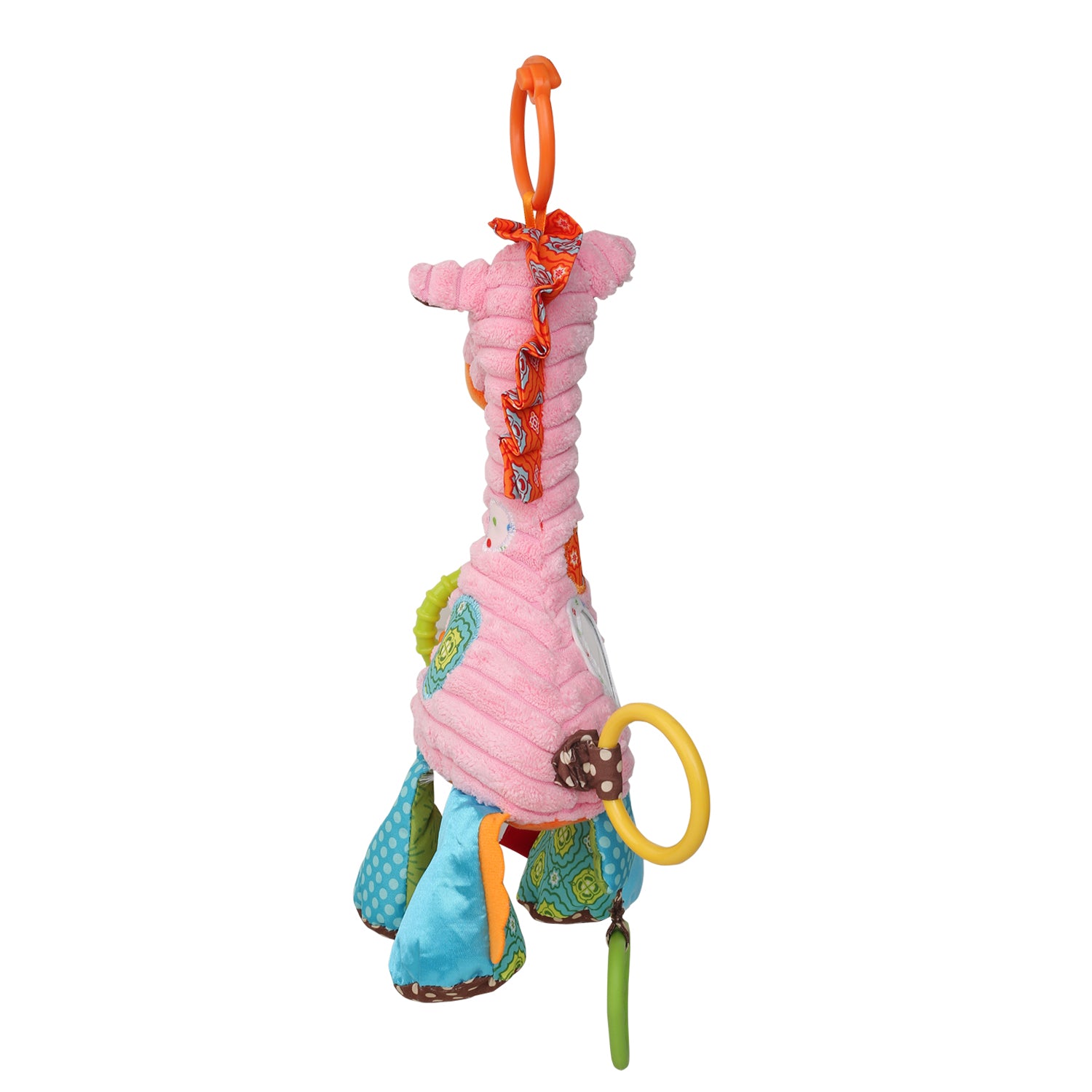 Baby Moo Giraffe Pink Pulling Toy With Teether