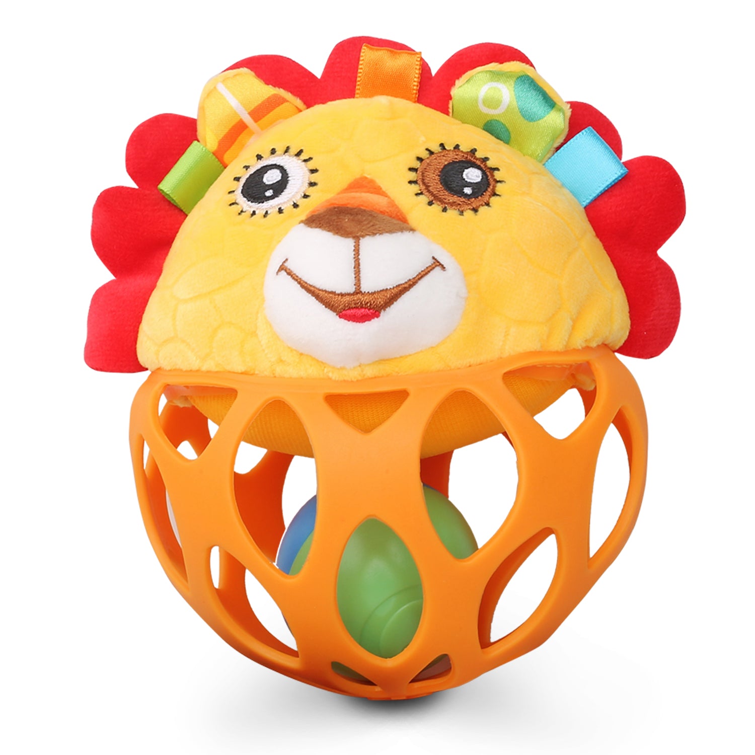 Baby Moo Lion Orange Rattle Ball