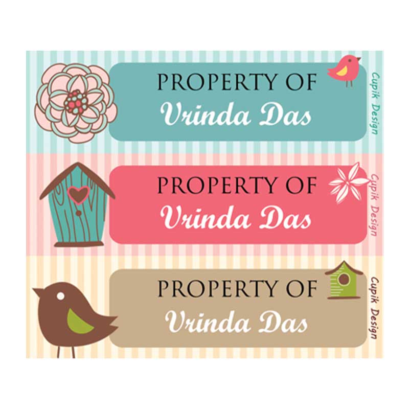 Personalised Lil Birdie Waterproof Stickers - Rectangular