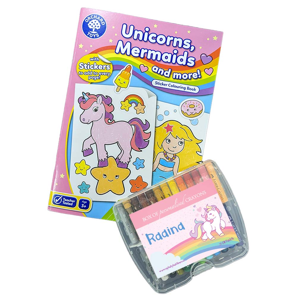 Orchard Toys Colouring Book & Personalised Crayon Set - Unicorn