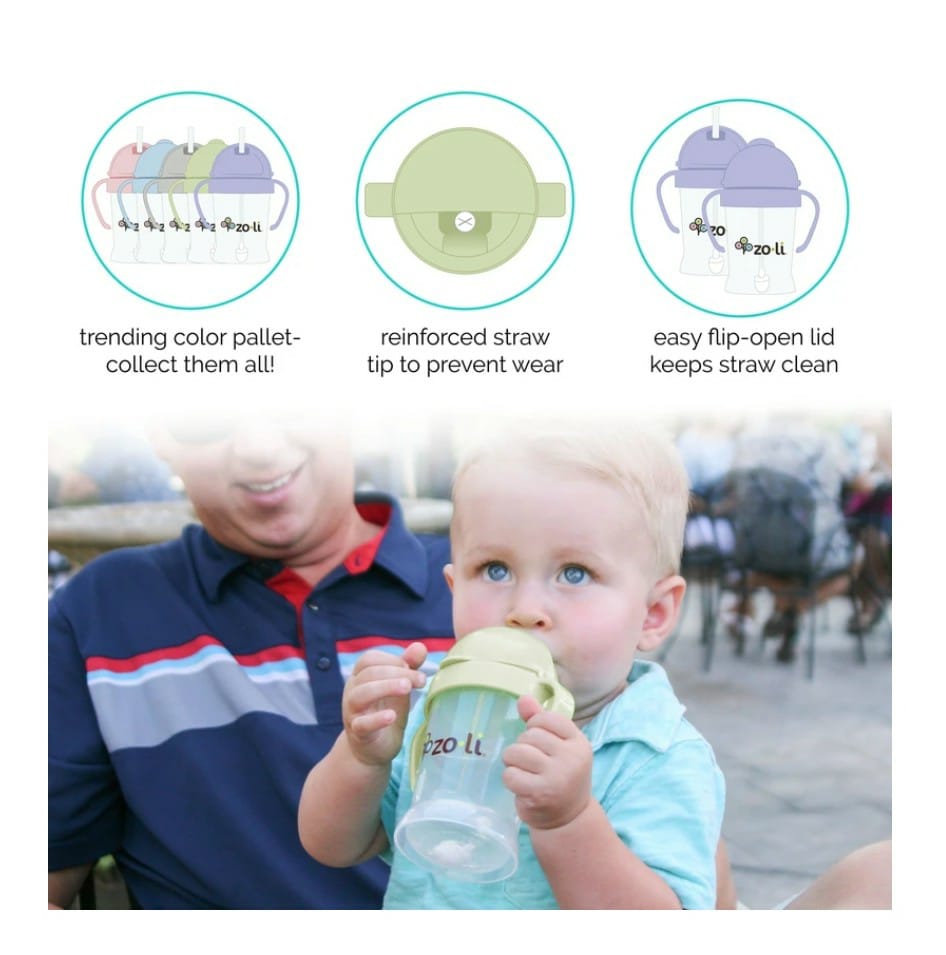 ZoLi BOT Straw Sippy Cup - Red