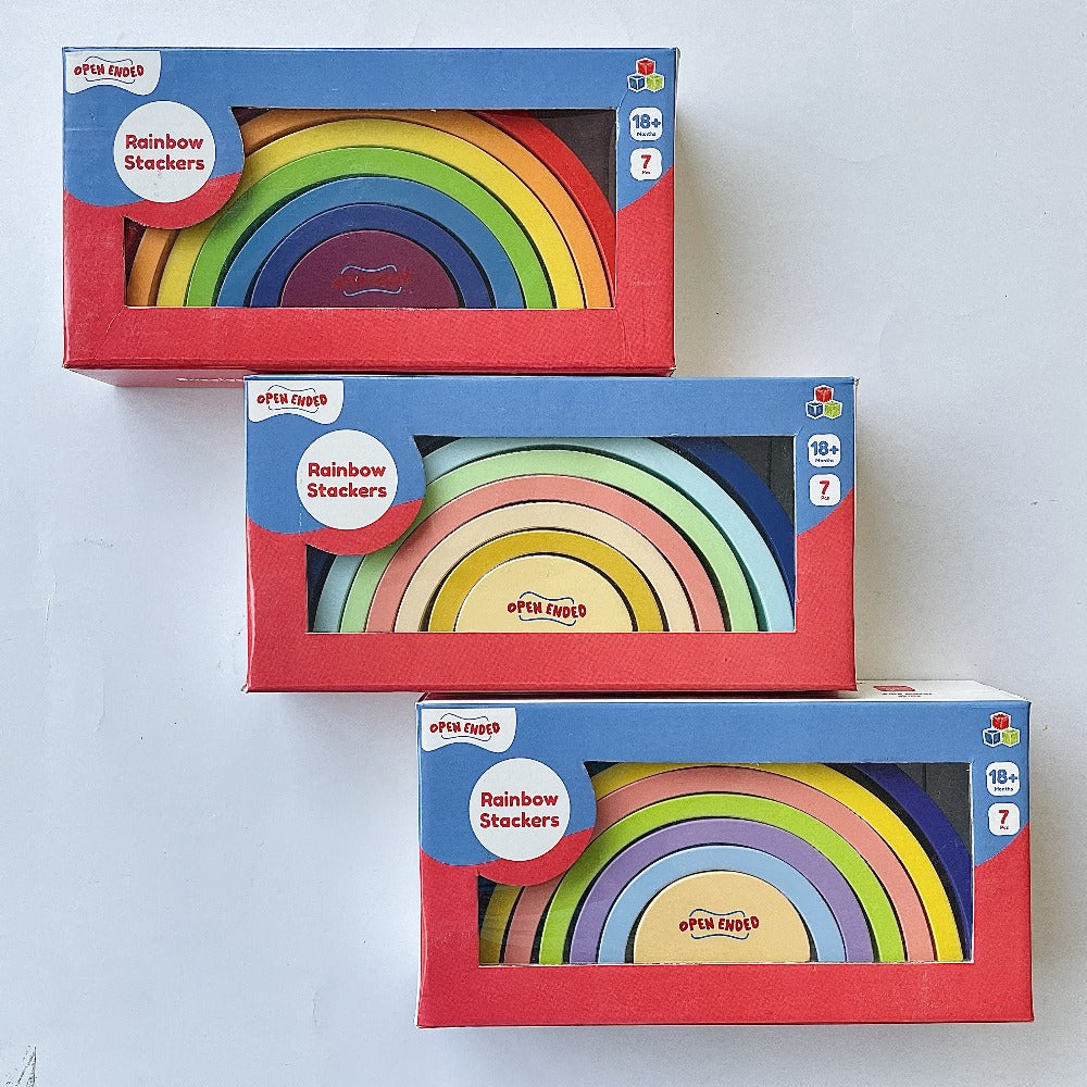 Wooden Rainbow Stacker 7 Piece-Preschool Toys-Open Ended-Toycra