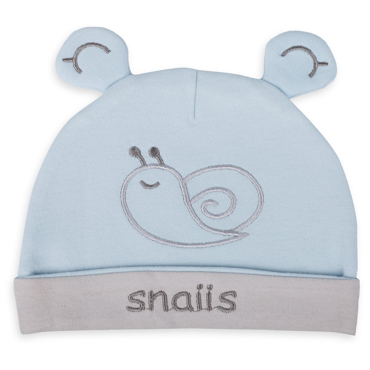 Baby Moo Lazy Snail Organic Soft Cotton Cap - Blue