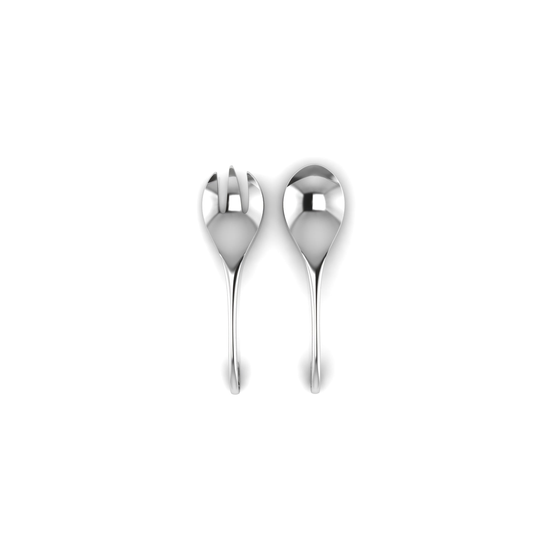 Sterling Silver Spoon/Fork Set - Curve