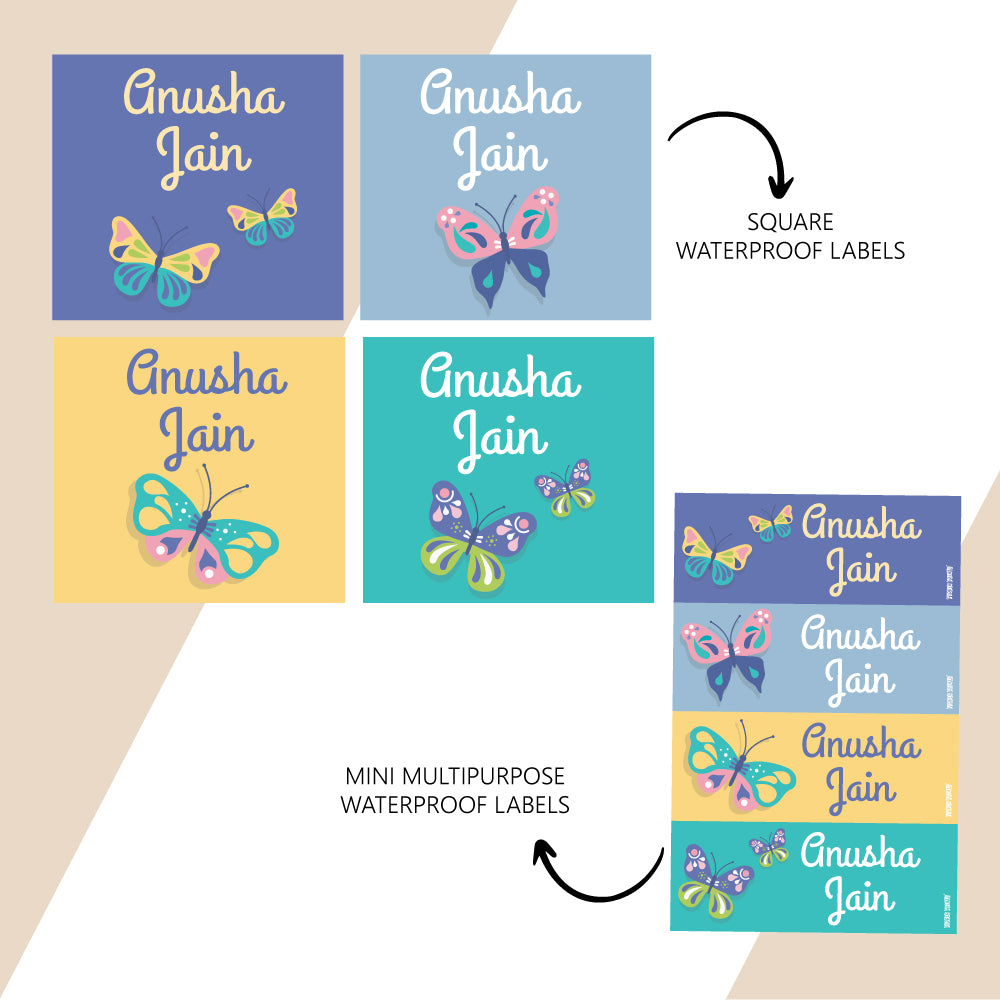 Waterproof Name Stickers - Butterfly