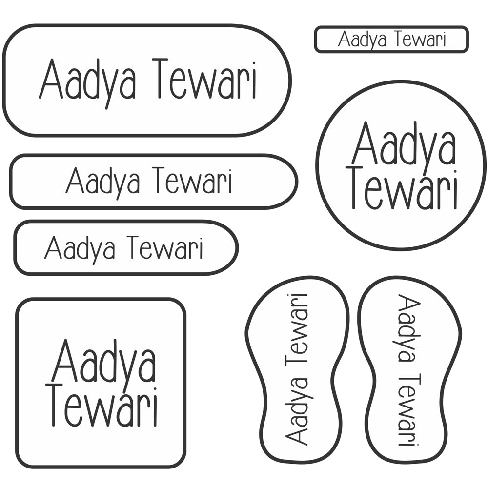 Clear Name Labels Set 3, Set of 94 Labels